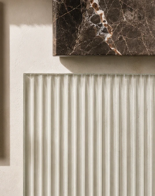 Ribbed translucent architectural glass