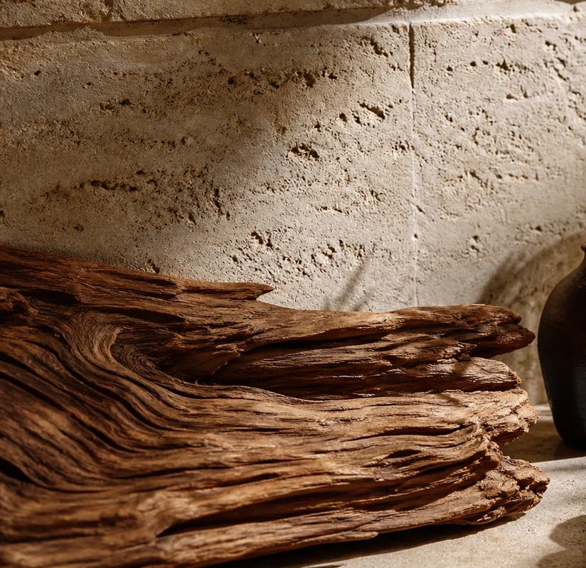 Layered natural limestone